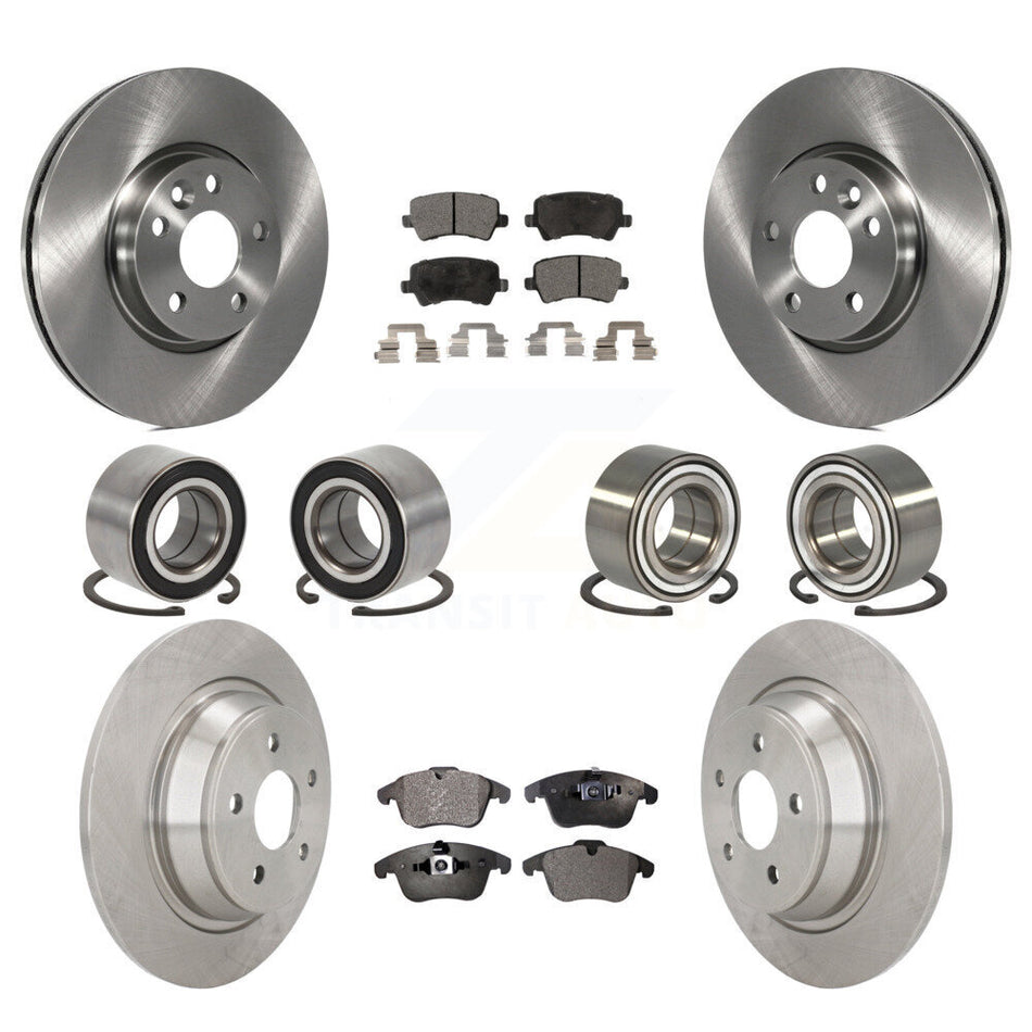 Front Rear Wheel Bearings Disc Brake Rotors And Ceramic Pads Kit (10Pc) For 2012-2015 Land Rover Range Evoque KBB-107282