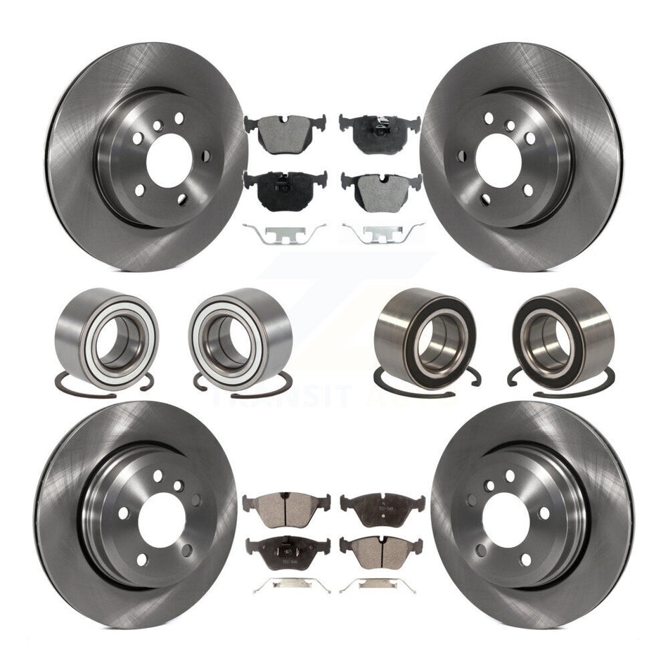 Front Rear Wheel Bearings Disc Brake Rotors And Ceramic Pads Kit (10Pc) For 2004-2010 BMW X3 KBB-107284