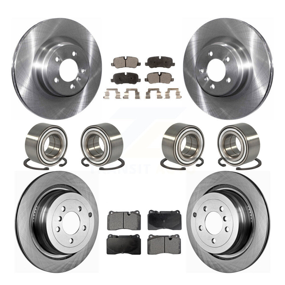 Front Rear Wheel Bearings Disc Brake Rotors And Ceramic Pads Kit (10Pc) For 2006-2009 Land Rover Range Supercharged KBB-107288