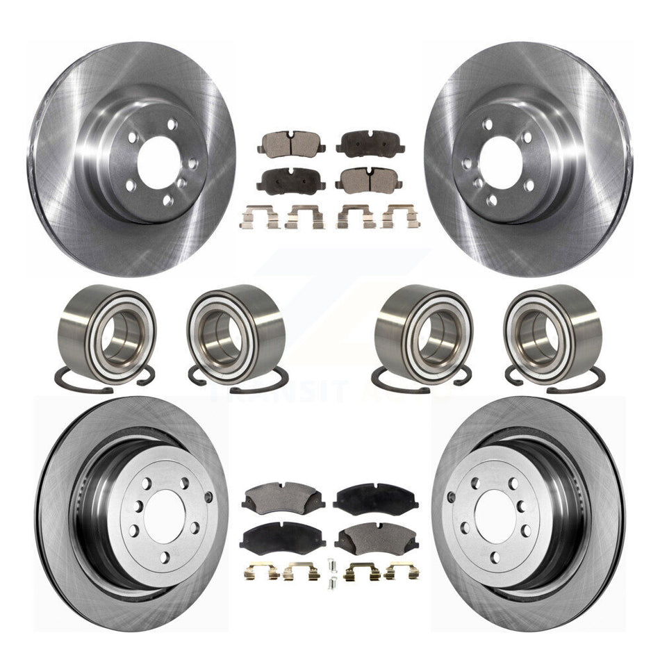 Front Rear Wheel Bearings Disc Brake Rotors And Ceramic Pads Kit (10Pc) For 2010-2012 Land Rover Range Naturally Aspirated KBB-107289