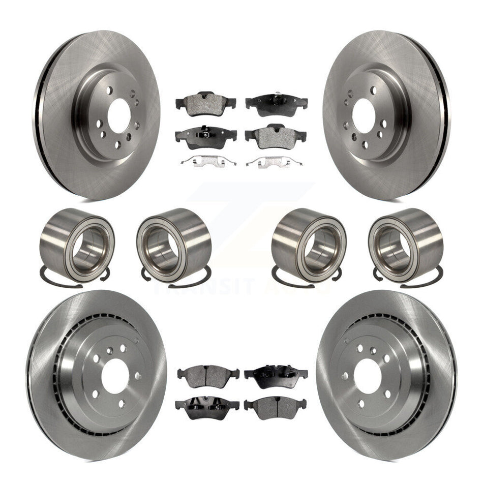 Front Rear Wheel Bearings Disc Brake Rotors And Ceramic Pads Kit (10Pc) For Mercedes-Benz R350 ML500 With Vented Rotor KBB-107304