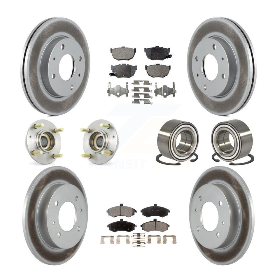Front Rear Wheel Hub Bearings Assembly Coated Disc Brake Rotors And Semi-Metallic Pads Kit (10Pc) For Hyundai Elantra rear brakes with 4-Wheel ABS KBB-107661