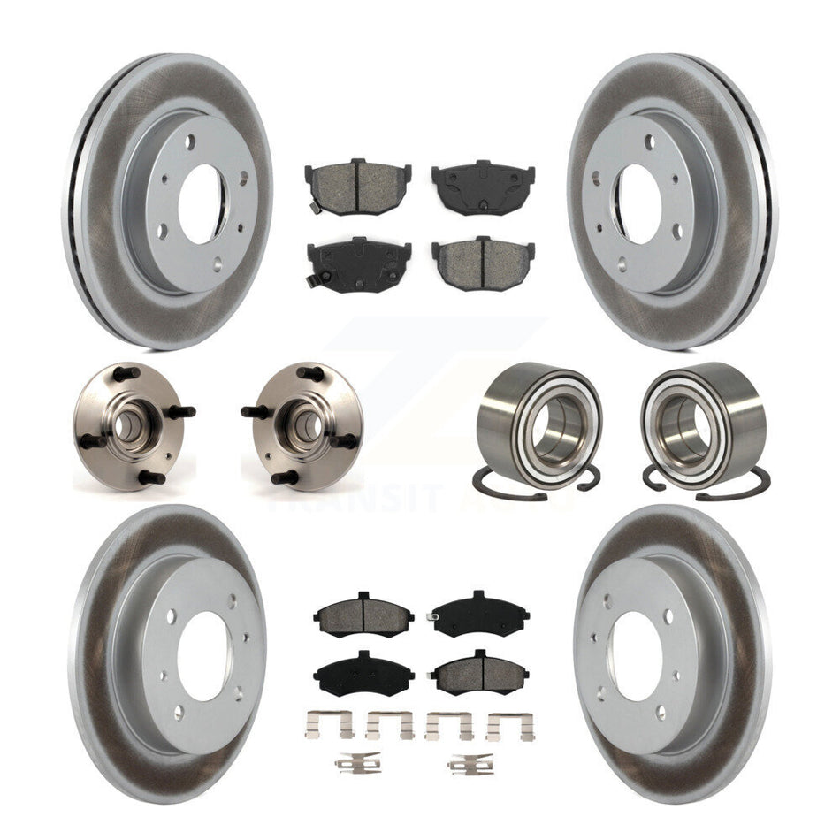 Front Rear Wheel Hub Bearings Assembly Coated Disc Brake Rotors And Semi-Metallic Pads Kit (10Pc) For Hyundai Elantra rear brakes with Non-ABS KBB-108002