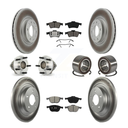 Front Rear Hub Bearing Coated Disc Brake Rotor & Pad Kit (10Pc) For 2006 Mazda 5 To 02 06 KBB-108095