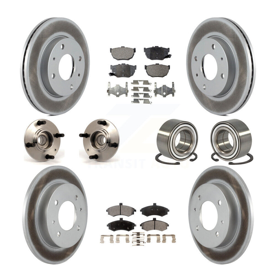 Front Rear Wheel Hub Bearings Assembly Coated Disc Brake Rotors And Ceramic Pads Kit (10Pc) For Hyundai Elantra rear brakes with Non-ABS KBB-108343