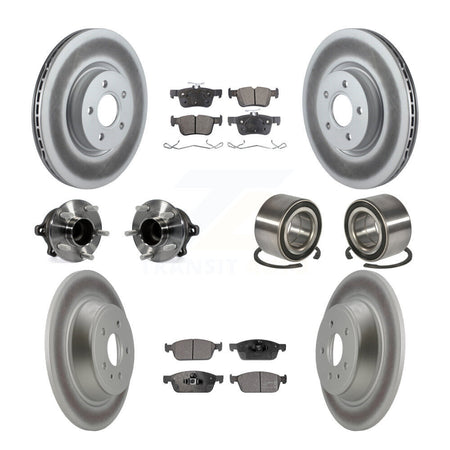 Front Rear Hub Bearing Coated Disc Brake Rotor Pad Kit (10Pc) For Ford Escape Lincoln MKC KBB-108566