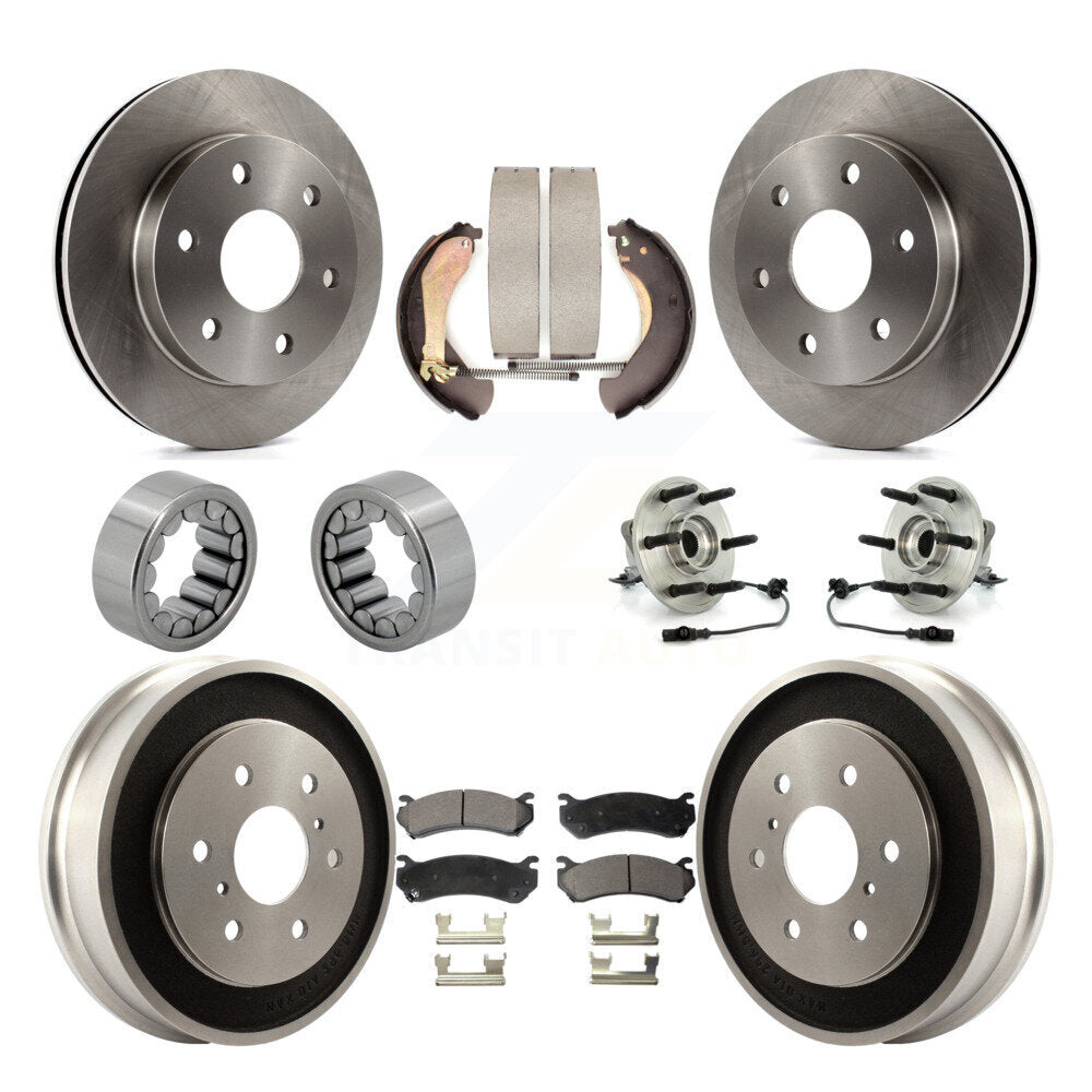 Front Rear Hub Bearing Disc Brake Rotor Pads Shoe Kit (10Pc) For Chevrolet Silverado 1500 KBB-108670