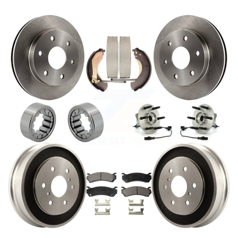 Front Rear Hub Bearing Disc Brake Rotor Pads Shoe Kit (10Pc) For Chevrolet Silverado 1500 KBB-108670