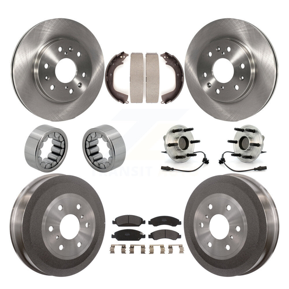 Front Rear Hub Bearing Brake Rotor Pads Shoe Kit (10Pc) For GMC Sierra 1500 Chevrolet RWD KBB-108680