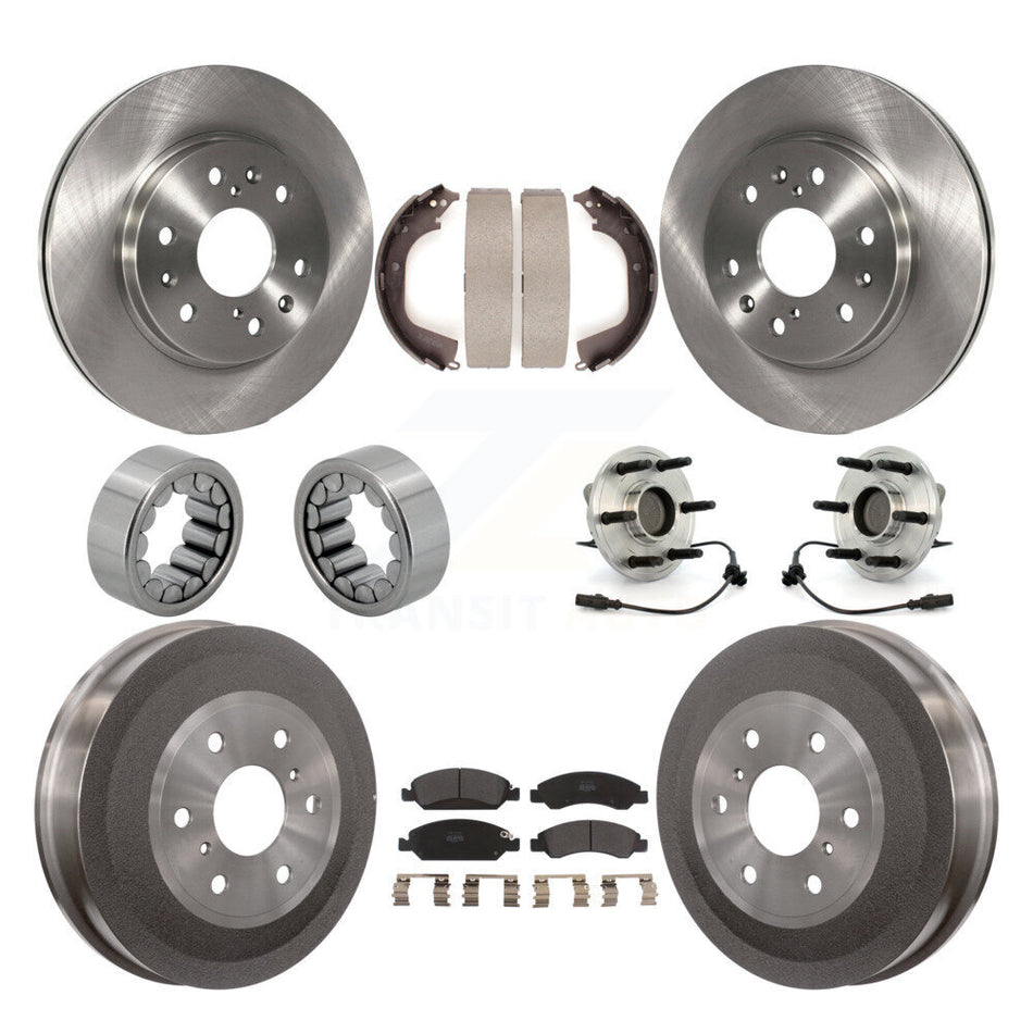Front Rear Hub Bearing Brake Rotor Pads Shoe Kit (10Pc) For GMC Sierra 1500 Chevrolet RWD KBB-108680
