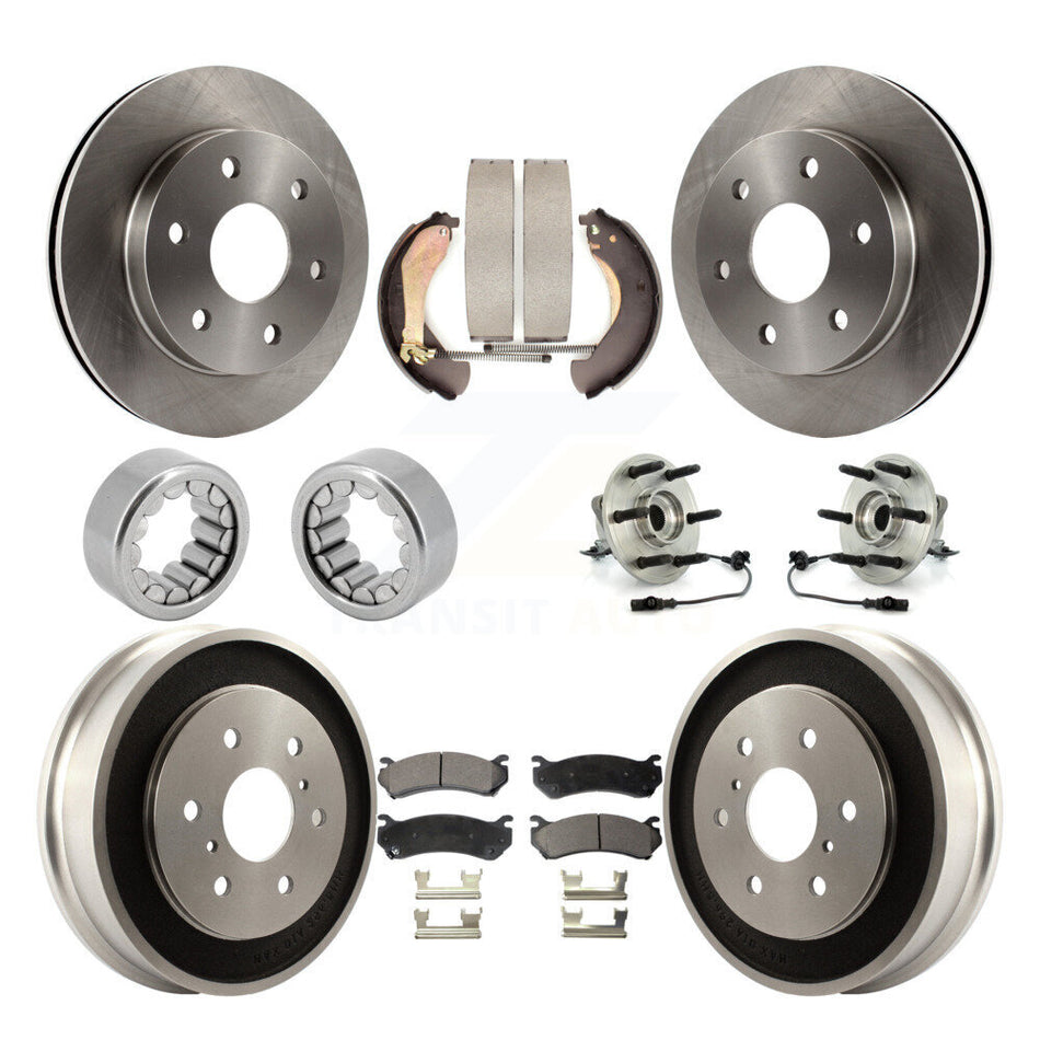 Front Rear Hub Bearing Disc Brake Rotor Pads Shoe Kit (10Pc) For Chevrolet Silverado 1500 KBB-108728