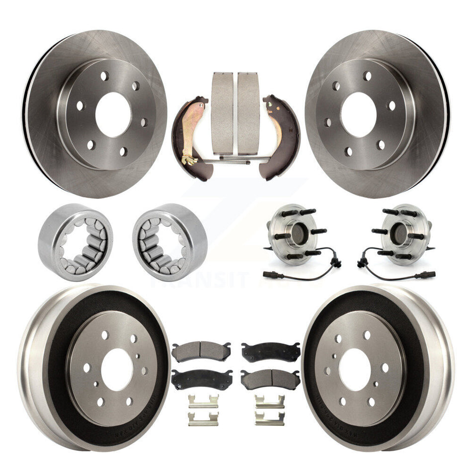 Front Rear Hub Bearing Disc Brake Rotor Pads Shoe Kit (10Pc) For Chevrolet Silverado 1500 KBB-108730