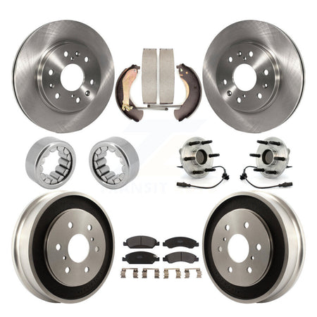 Front Rear Hub Bearing Brake Rotor & Pad Shoe Kit (10Pc) For Chevrolet Silverado 1500 GMC KBB-108731