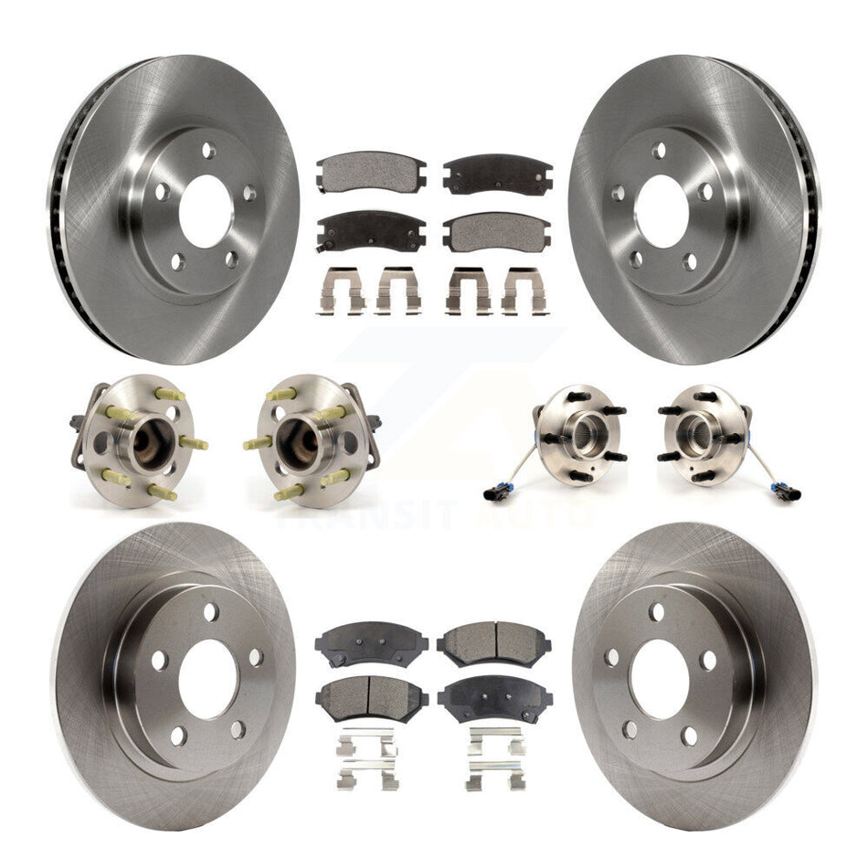 Front Rear Hub Bearings Assembly Disc Brake Rotors And Semi-Metallic Pads Kit (10Pc) For Buick LeSabre Park Avenue Pontiac Bonneville Oldsmobile Aurora KBB-108748