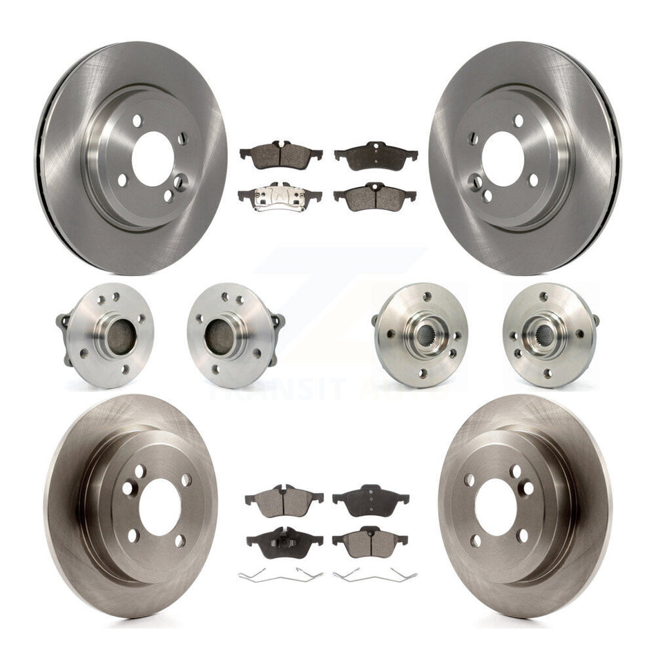Front Rear Hub Bearings Assembly Disc Brake Rotors And Semi-Metallic Pads Kit (10Pc) For 2002-2005 Mini Cooper With 276mm Diameter Rotor KBB-108832