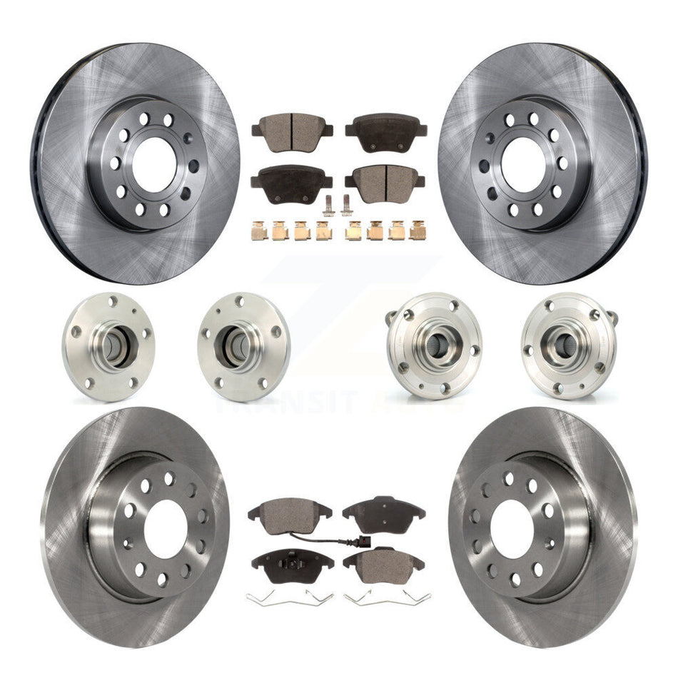 Front Rear Hub Bearing Assembly Disc Brake Rotor And Pad Kit (10Pc) For Volkswagen Beetle KBB-108853