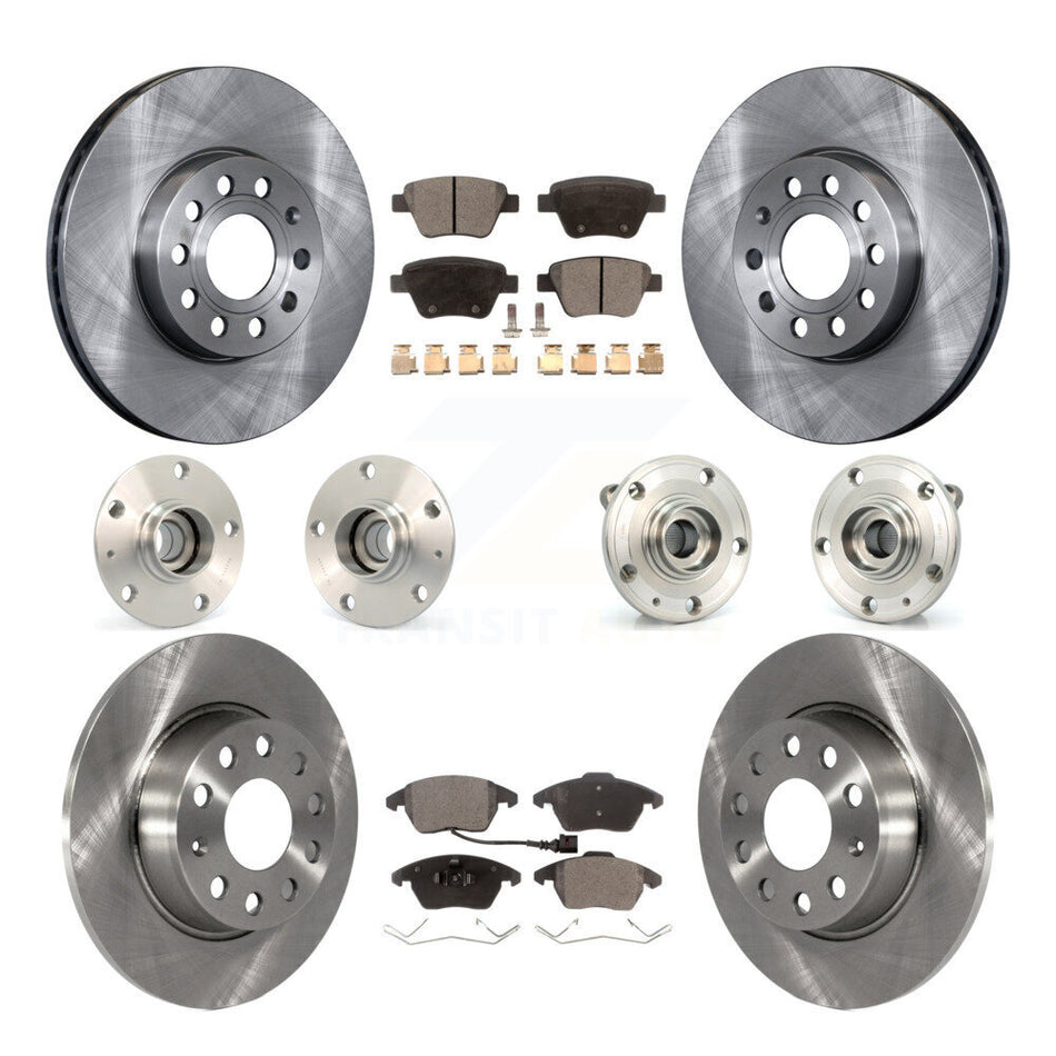 Front Rear Hub Bearings Assembly Disc Brake Rotors And Semi-Metallic Pads Kit (10Pc) For Volkswagen Beetle KBB-108876