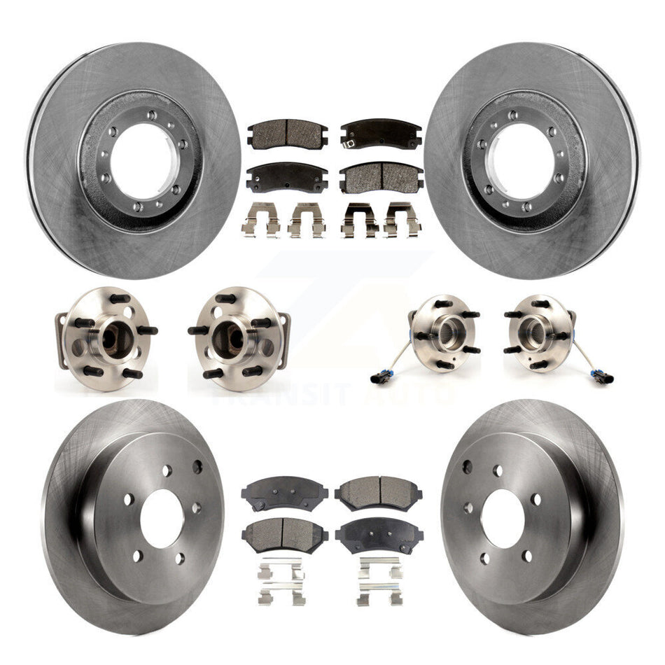 Front Rear Hub Bearings Assembly Disc Brake Rotors And Semi-Metallic Pads Kit (10Pc) For Pontiac Montana KBB-108894