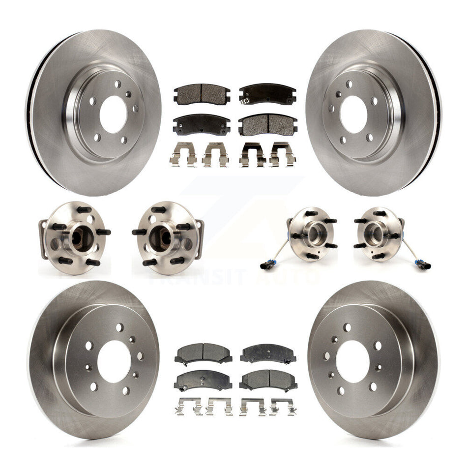 Front Rear Hub Bearings Assembly Disc Brake Rotors And Semi-Metallic Pads Kit (10Pc) For Buick LaCrosse Allure KBB-108901