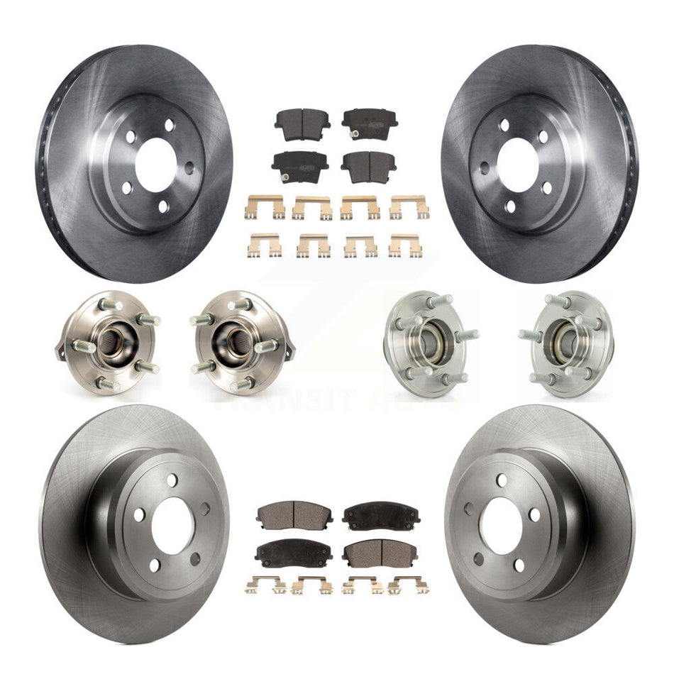Front Rear Hub Bearings Assembly Disc Brake Rotors And Semi-Metallic Pads Kit (10Pc) For Dodge Charger Chrysler 300 Challenger KBB-108914