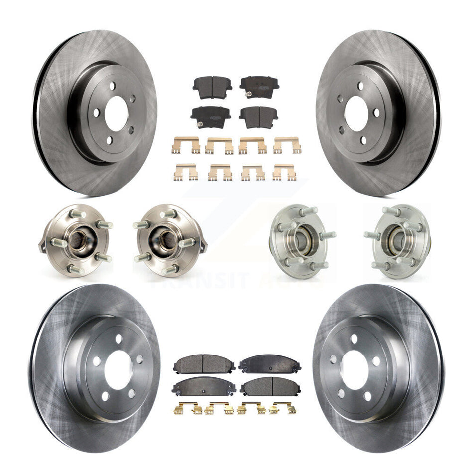 Front Rear Hub Bearings Assembly Disc Brake Rotors And Semi-Metallic Pads Kit (10Pc) For Dodge Chrysler 300 Charger Challenger KBB-108915
