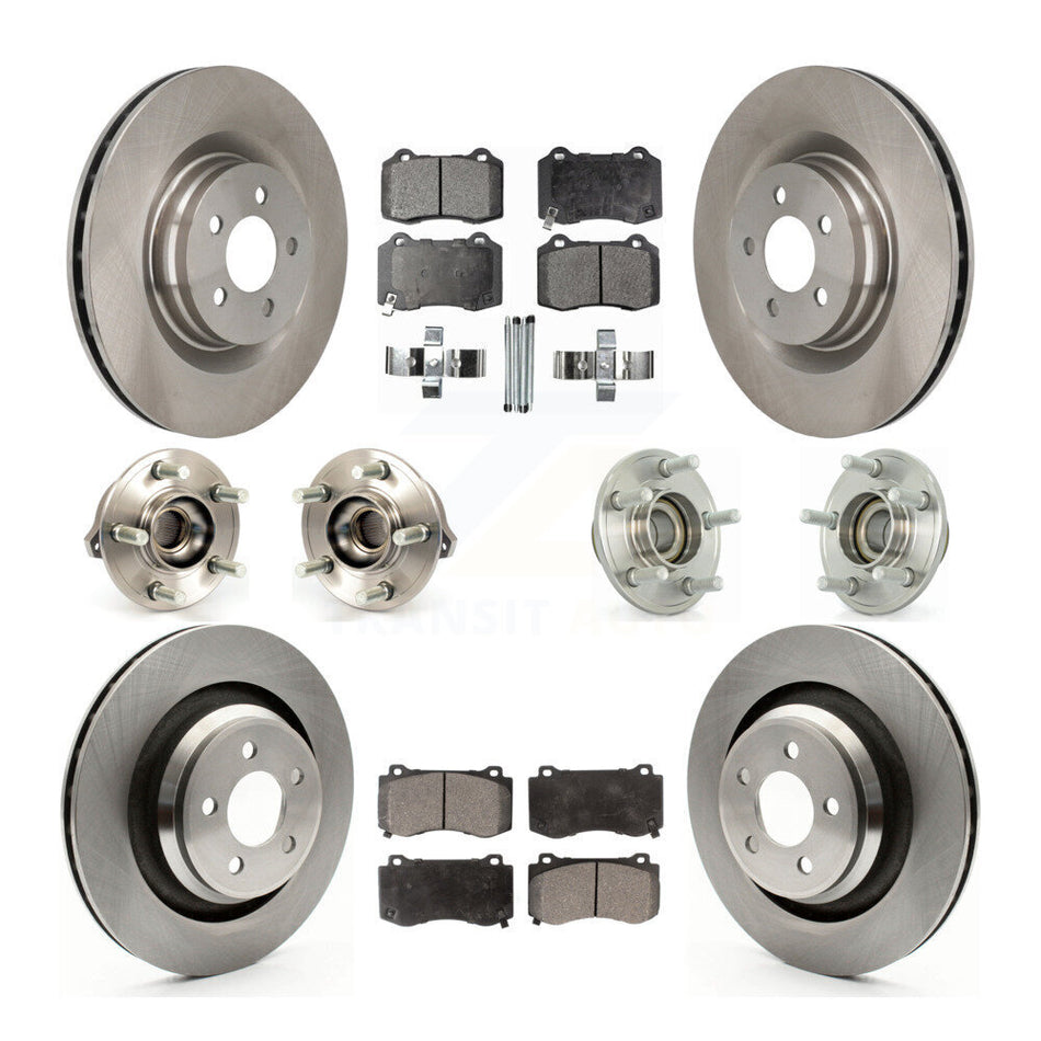 Front Rear Hub Bearings Assembly Disc Brake Rotors And Semi-Metallic Pads Kit (10Pc) For Dodge Charger Chrysler 300 Challenger KBB-108917