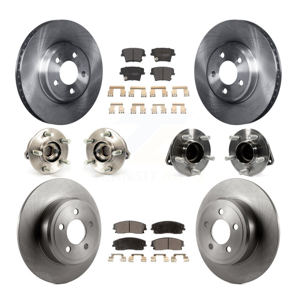 Front Rear Hub Bearings Assembly Disc Brake Rotors And Semi-Metallic Pads Kit (10Pc) For Dodge Charger Chrysler 300 KBB-108921