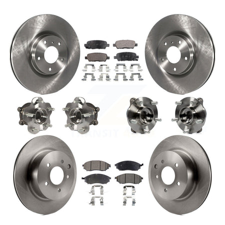 Front Rear Hub Bearing Brake Rotor Pad Kit (10Pc) For INFINITI G37 EX35 QX50 EX37 G25 M35 KBB-108945