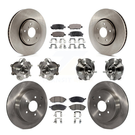 Front Rear Hub Bearings Disc Brake Rotors And Pads Kit (10Pc) For INFINITI FX35 FX37 AWD KBB-108946