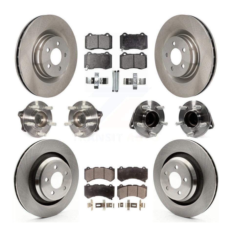 Front Rear Hub Bearings Assembly Disc Brake Rotors And Semi-Metallic Pads Kit (10Pc) For Dodge Challenger Charger KBB-109053