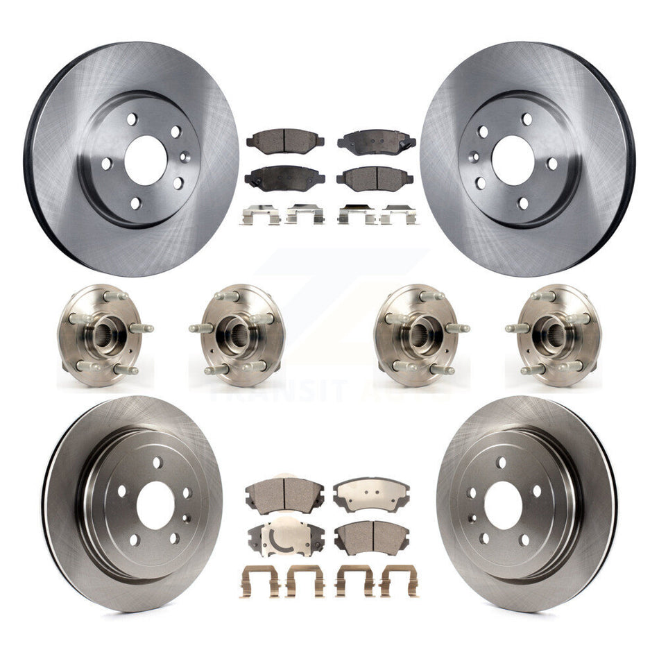 Front Rear Hub Bearings Assembly Disc Brake Rotors And Semi-Metallic Pads Kit (10Pc) For Chevrolet Camaro KBB-109120