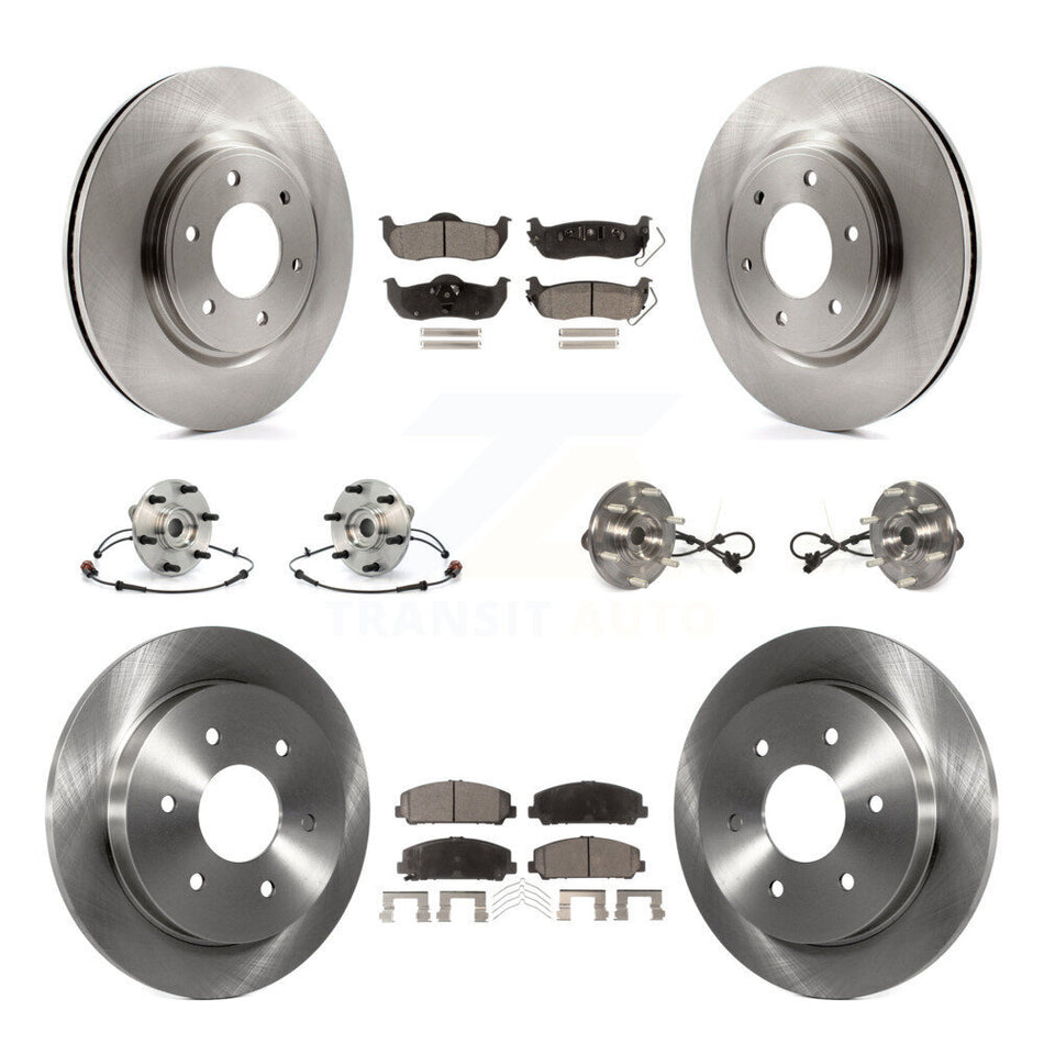 Front Rear Hub Bearings Assembly Disc Brake Rotors And Semi-Metallic Pads Kit (10Pc) For 2012 Nissan Armada 4WD From 12 11 KBB-109138