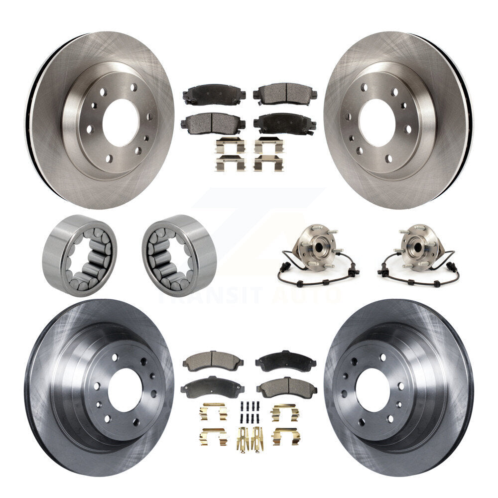 Front Rear Hub Bearing Brake Rotor Pad Shoe Kit (10Pc) For GMC Envoy Chevrolet Oldsmobile KBB-109172