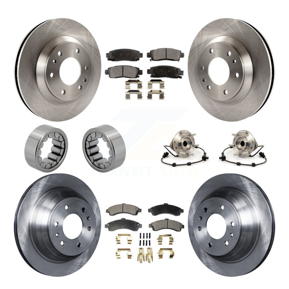 Front Rear Hub Bearing Brake Rotor Pad Shoe Kit (10Pc) For GMC Envoy Chevrolet Oldsmobile KBB-109172