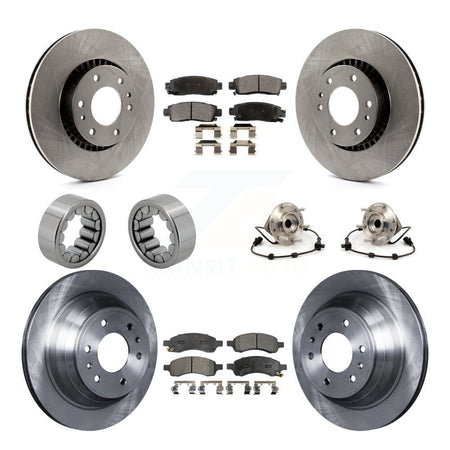 Front Rear Hub Bearing Brake Rotor & Pad Shoe Kit (10Pc) For Chevrolet Trailblazer GMC XL KBB-109173