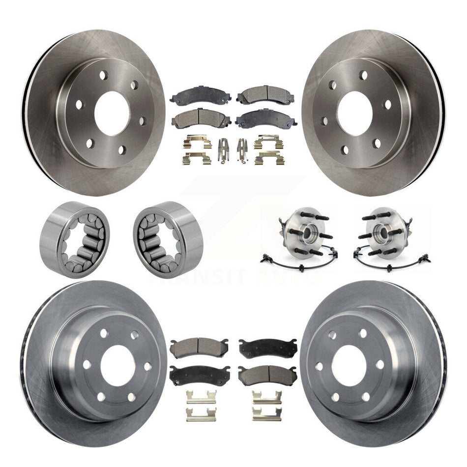 Front Rear Hub Bearing Brake Rotor & Pad Shoe Kit (10Pc) For Chevrolet Avalanche 1500 GMC KBB-109182