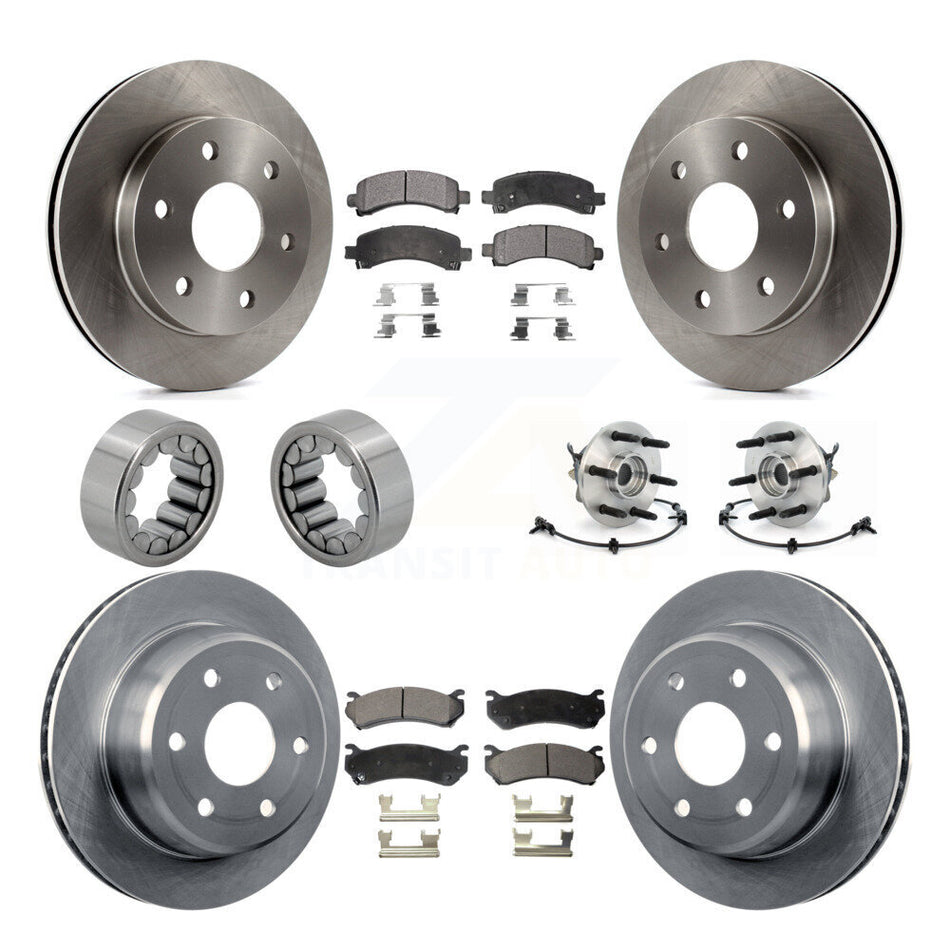 Front Rear Hub Bearing Brake Rotor Pad Shoe Kit (10Pc) For Chevrolet Express 1500 GMC AWD KBB-109183