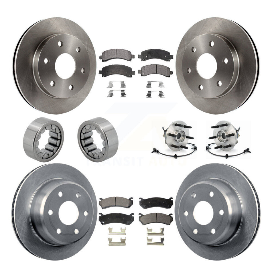 Front Rear Hub Bearing Brake Rotor Pad Shoe Kit (10Pc) For Chevrolet Express 1500 GMC AWD KBB-109183