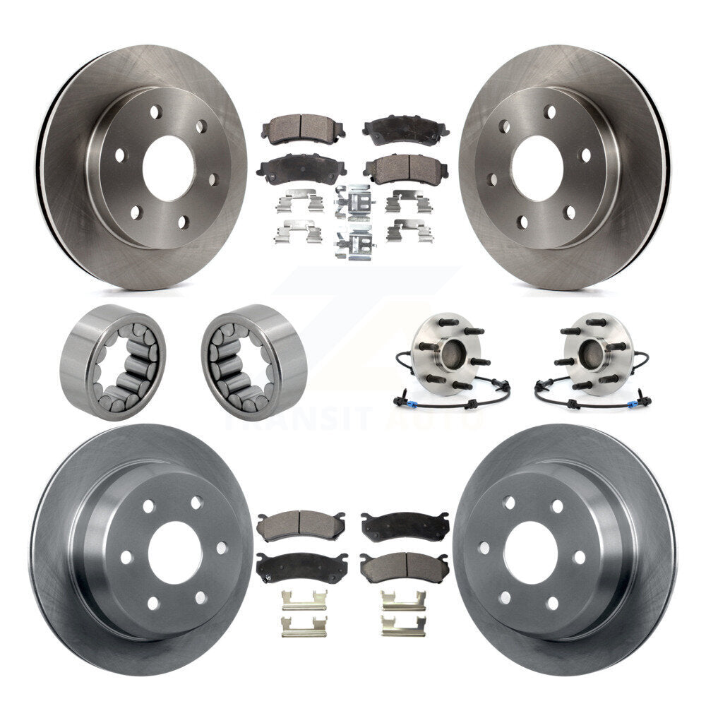 Front Rear Hub Bearing Brake Rotor & Pad Shoe Kit (10Pc) For Chevrolet Silverado 1500 GMC KBB-109186