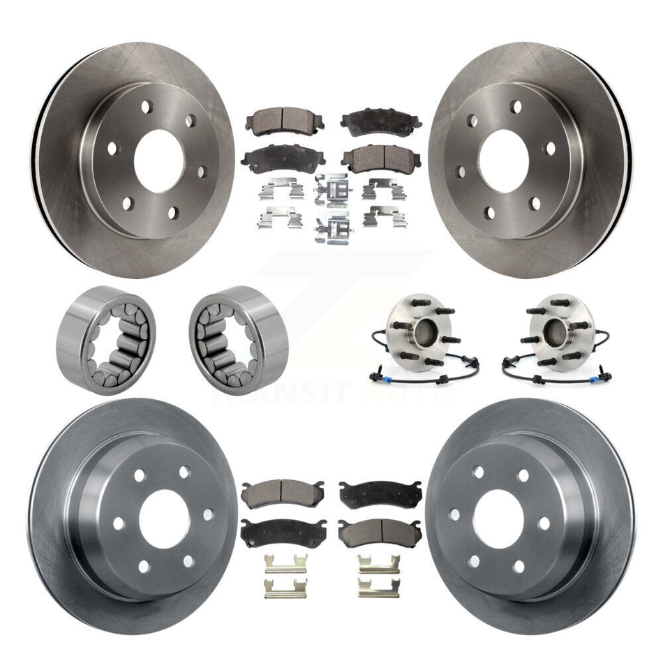 Front Rear Hub Bearing Brake Rotor & Pad Shoe Kit (10Pc) For Chevrolet Silverado 1500 GMC KBB-109186