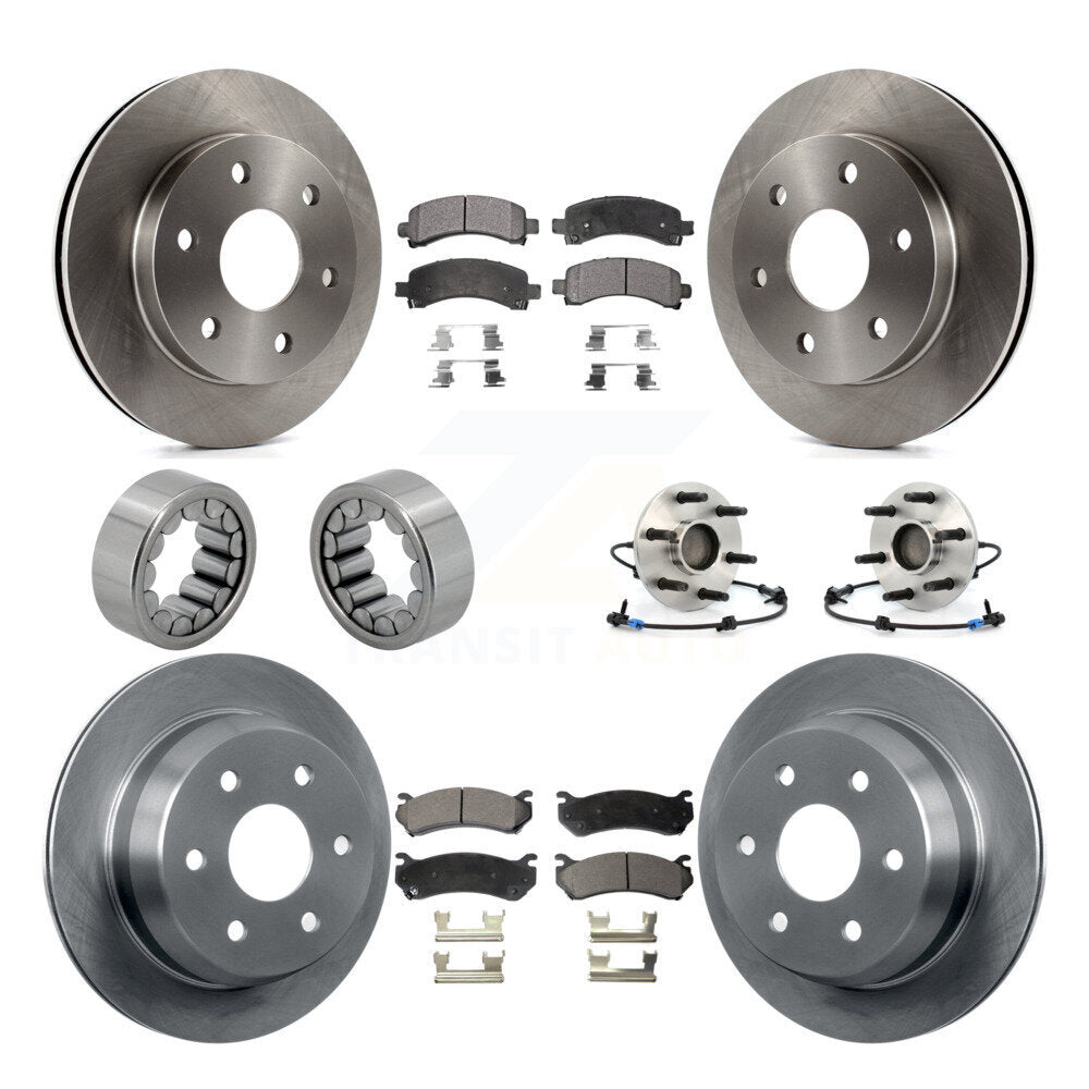 Front Rear Hub Bearing Brake Rotor & Pad Shoe Kit (10Pc) For Chevrolet Avalanche 1500 RWD KBB-109188