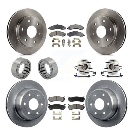 Front Rear Hub Bearing Brake Rotor & Pad Shoe Kit (10Pc) For Chevrolet Avalanche 1500 RWD KBB-109189