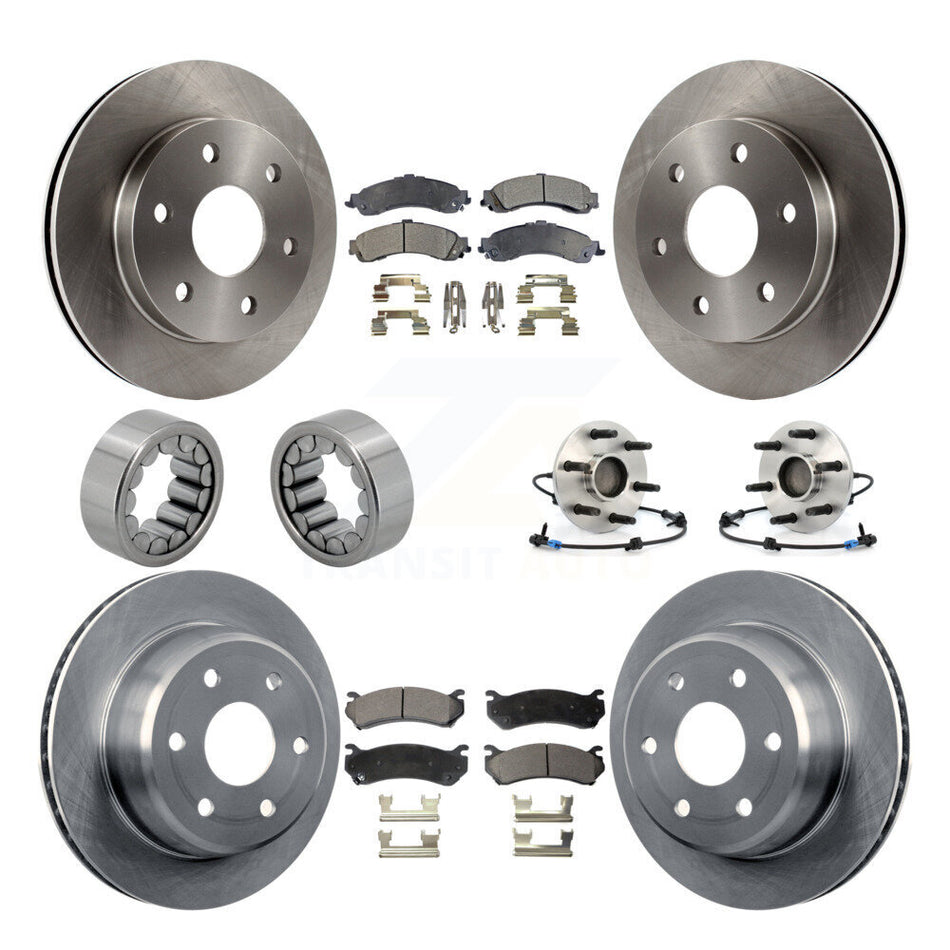 Front Rear Hub Bearing Brake Rotor & Pad Shoe Kit (10Pc) For Chevrolet Avalanche 1500 RWD KBB-109189
