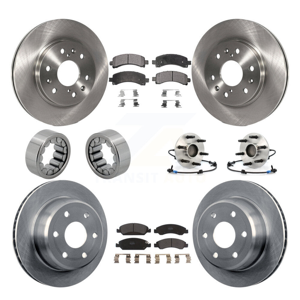 Front Rear Hub Bearing Brake Rotor Pad Shoe Kit (10Pc) For Chevrolet Express 1500 GMC RWD KBB-109191
