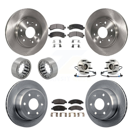 Front Rear Hub Bearing Brake Rotor Pad Shoe Kit (10Pc) For Chevrolet Express 1500 GMC RWD KBB-109191