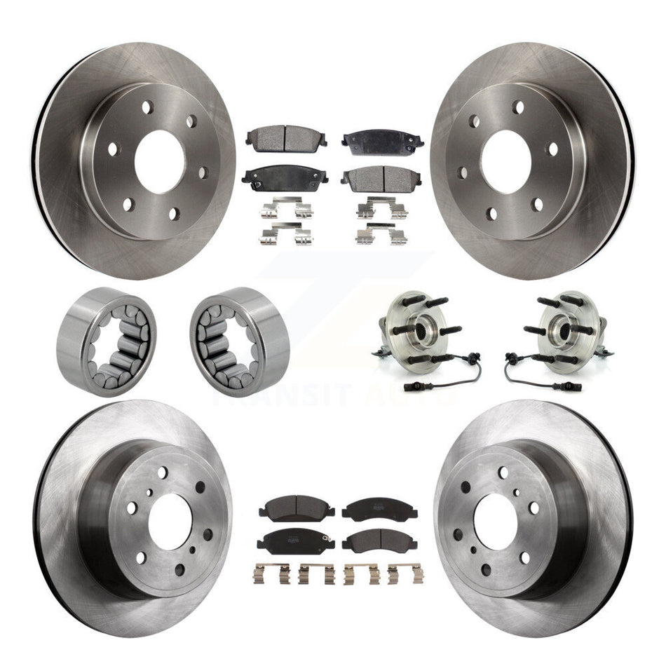 Front Rear Wheel Hub Bearing Disc Brake Rotor And Pad Shoe Kit (10Pc) For GMC Sierra 1500 KBB-109192