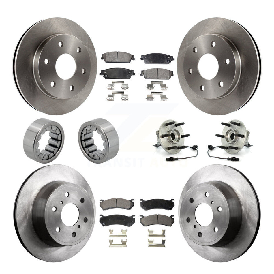 Front Rear Hub Bearing Disc Brake Rotor Pads Shoe Kit (10Pc) For Chevrolet Silverado 1500 KBB-109193