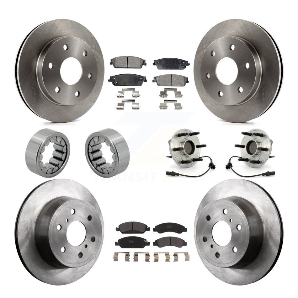 Front Rear Wheel Hub Bearing Disc Brake Rotor And Pad Shoe Kit (10Pc) For GMC Sierra 1500 KBB-109197