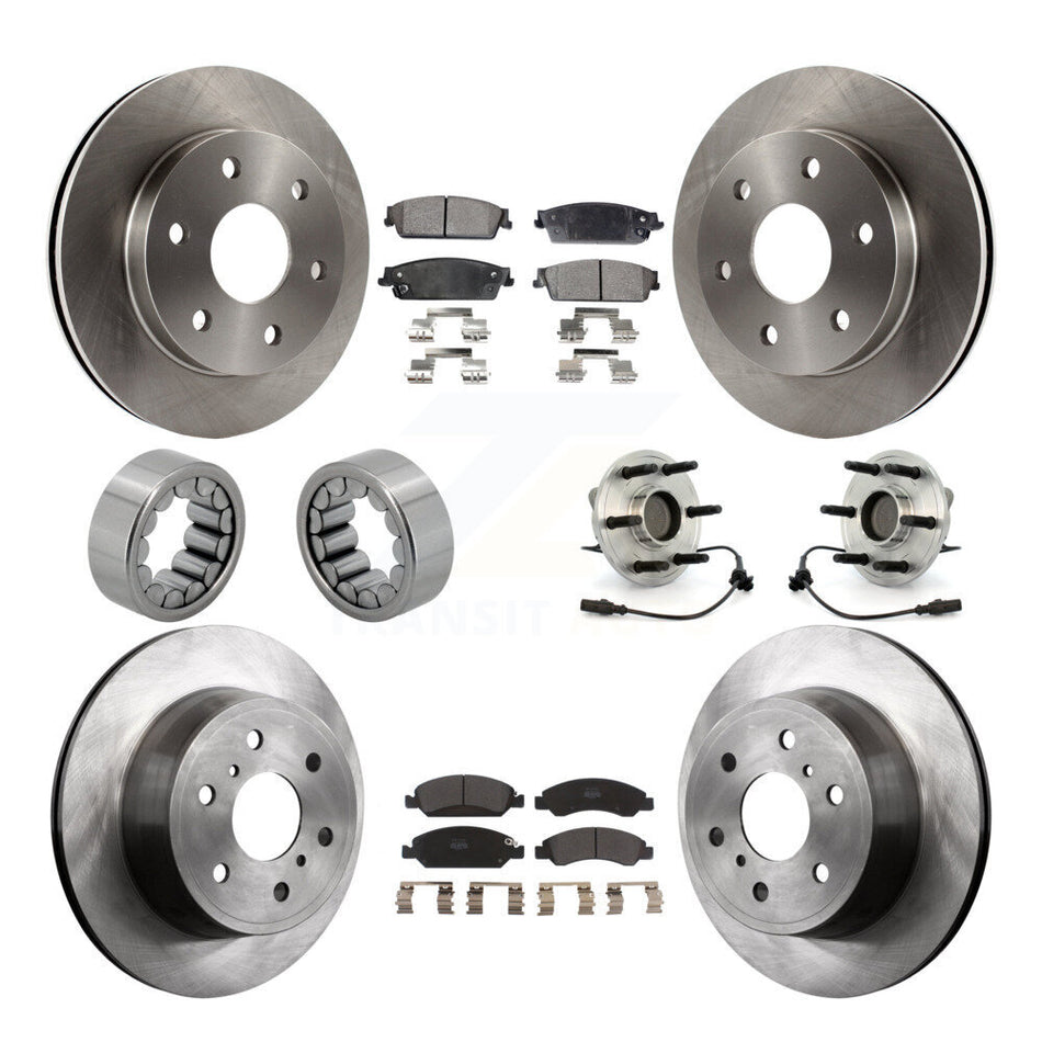Front Rear Wheel Hub Bearing Disc Brake Rotor And Pad Shoe Kit (10Pc) For GMC Sierra 1500 KBB-109197