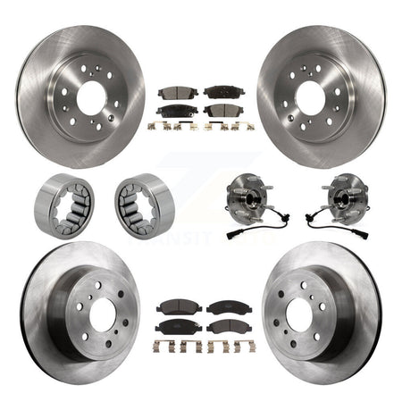 Front Rear Hub Bearing Brake Rotor & Pad Shoe Kit (10Pc) For GMC Sierra 1500 Chevrolet XL KBB-109204